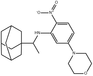 4-{4-nitro-3-[(1-tricyclo[3.3.1.1~3,7~]dec-1-ylethyl)amino]phenyl}morpholine Struktur