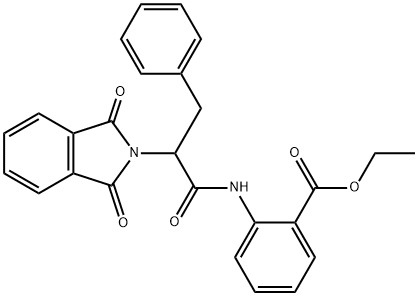 ethyl 2-{[2-(1,3-dioxo-1,3-dihydro-2H-isoindol-2-yl)-3-phenylpropanoyl]amino}benzoate Struktur