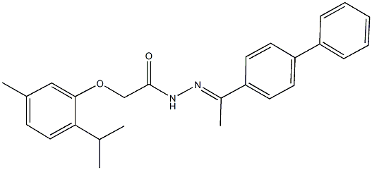 N'-(1-[1,1'-biphenyl]-4-ylethylidene)-2-(2-isopropyl-5-methylphenoxy)acetohydrazide Struktur