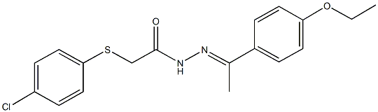 2-[(4-chlorophenyl)sulfanyl]-N'-[1-(4-ethoxyphenyl)ethylidene]acetohydrazide Struktur