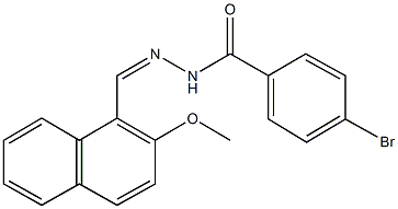 4-bromo-N'-[(2-methoxy-1-naphthyl)methylene]benzohydrazide Struktur