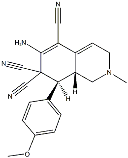 6-amino-8-(4-methoxyphenyl)-2-methyl-2,3,8,8a-tetrahydro-5,7,7(1H)-isoquinolinetricarbonitrile Struktur