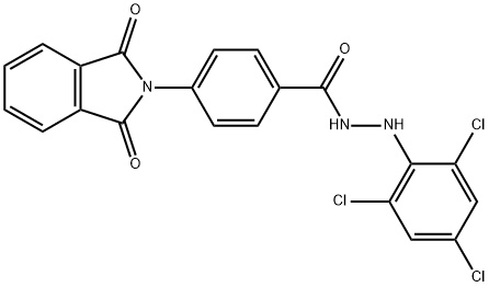 4-(1,3-dioxo-1,3-dihydro-2H-isoindol-2-yl)-N'-(2,4,6-trichlorophenyl)benzohydrazide Struktur