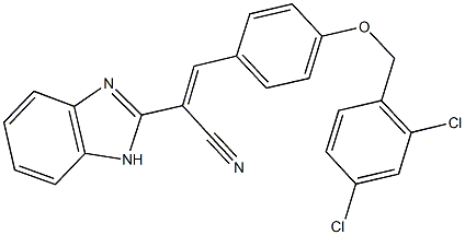 2-(1H-benzimidazol-2-yl)-3-{4-[(2,4-dichlorobenzyl)oxy]phenyl}acrylonitrile Struktur