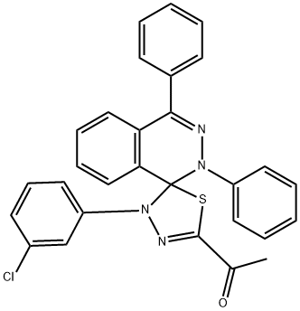 1'-[4-(3-chlorophenyl)-2,4-diphenyl-1,2,4',5'-tetrahydrospiro(phthalazine-5,1'-[1,3,4]-thiadiazole)-2'-yl]ethanone Struktur