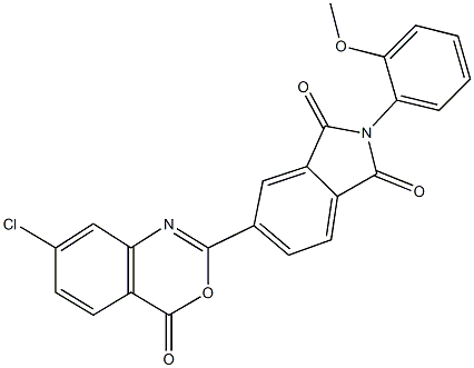 5-(7-chloro-4-oxo-4H-3,1-benzoxazin-2-yl)-2-(2-methoxyphenyl)-1H-isoindole-1,3(2H)-dione Struktur