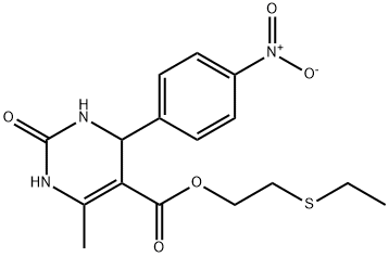 2-(ethylsulfanyl)ethyl 4-{4-nitrophenyl}-6-methyl-2-oxo-1,2,3,4-tetrahydro-5-pyrimidinecarboxylate Struktur