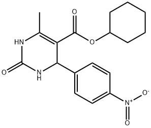 cyclohexyl 4-{4-nitrophenyl}-6-methyl-2-oxo-1,2,3,4-tetrahydro-5-pyrimidinecarboxylate Struktur