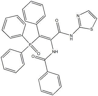 N-{2-(diphenylphosphoryl)-2-phenyl-1-[(1,3-thiazol-2-ylamino)carbonyl]vinyl}benzamide Struktur