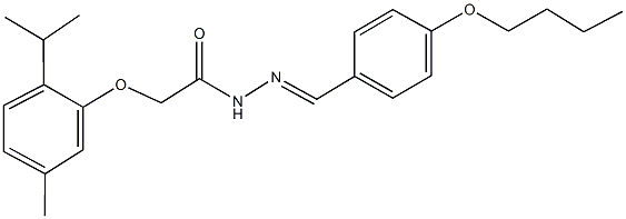 N'-(4-butoxybenzylidene)-2-(2-isopropyl-5-methylphenoxy)acetohydrazide Struktur