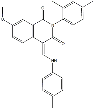 2-(2,4-dimethylphenyl)-7-methoxy-4-(4-toluidinomethylene)-1,3(2H,4H)-isoquinolinedione Struktur