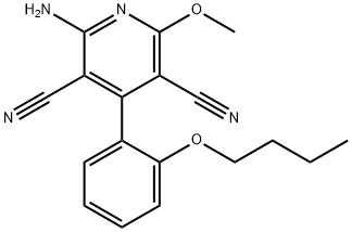 2-amino-4-(2-butoxyphenyl)-6-methoxy-3,5-pyridinedicarbonitrile Struktur