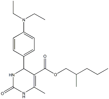 2-methylpentyl 4-[4-(diethylamino)phenyl]-6-methyl-2-oxo-1,2,3,4-tetrahydro-5-pyrimidinecarboxylate Struktur