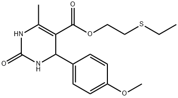 2-(ethylsulfanyl)ethyl 4-(4-methoxyphenyl)-6-methyl-2-oxo-1,2,3,4-tetrahydro-5-pyrimidinecarboxylate Struktur