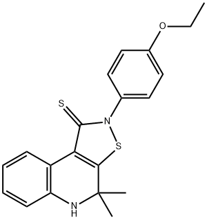 2-(4-ethoxyphenyl)-4,4-dimethyl-4,5-dihydroisothiazolo[5,4-c]quinoline-1(2H)-thione Struktur