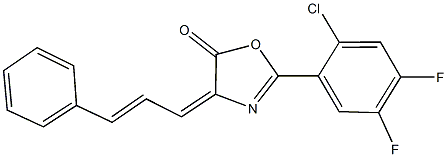 2-(2-chloro-4,5-difluorophenyl)-4-(3-phenyl-2-propenylidene)-1,3-oxazol-5(4H)-one Struktur