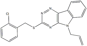 5-allyl-3-[(2-chlorobenzyl)sulfanyl]-5H-[1,2,4]triazino[5,6-b]indole Struktur