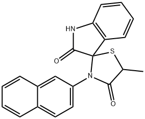 5'-methyl-3'-(2-naphthyl)-1,3-dihydrospiro(2H-indole-3,2'-[1,3]-thiazolidine)-2,4'-dione Struktur