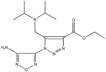 ethyl 1-(4-amino-1,2,5-oxadiazol-3-yl)-5-[(diisopropylamino)methyl]-1H-1,2,3-triazole-4-carboxylate Struktur