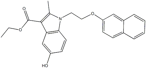 ethyl 5-hydroxy-2-methyl-1-[2-(2-naphthyloxy)ethyl]-1H-indole-3-carboxylate Struktur