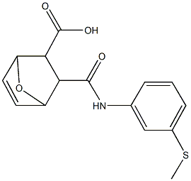 3-{[3-(methylsulfanyl)anilino]carbonyl}-7-oxabicyclo[2.2.1]hept-5-ene-2-carboxylic acid Struktur