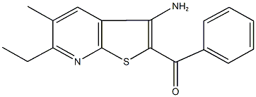 (3-amino-6-ethyl-5-methylthieno[2,3-b]pyridin-2-yl)(phenyl)methanone Struktur