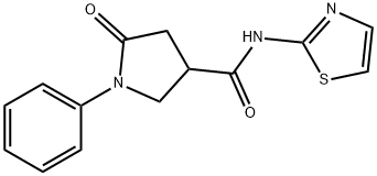 5-oxo-1-phenyl-N-(1,3-thiazol-2-yl)-3-pyrrolidinecarboxamide Struktur