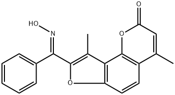 8-[(hydroxyimino)(phenyl)methyl]-4,9-dimethyl-2H-furo[2,3-h]chromen-2-one Struktur