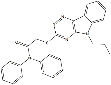 N,N-diphenyl-2-[(5-propyl-5H-[1,2,4]triazino[5,6-b]indol-3-yl)sulfanyl]acetamide Struktur