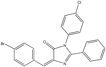 5-(4-bromobenzylidene)-3-(4-chlorophenyl)-2-phenyl-3,5-dihydro-4H-imidazol-4-one Struktur