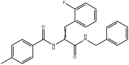 N-[1-[(benzylamino)carbonyl]-2-(2-fluorophenyl)vinyl]-4-methylbenzamide Struktur