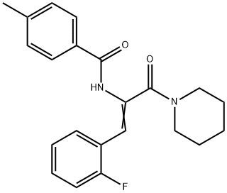 N-[2-(2-fluorophenyl)-1-(1-piperidinylcarbonyl)vinyl]-4-methylbenzamide Struktur