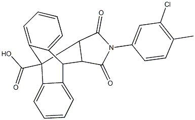 17-(3-chloro-4-methylphenyl)-16,18-dioxo-17-azapentacyclo[6.6.5.0~2,7~.0~9,14~.0~15,19~]nonadeca-2,4,6,9,11,13-hexaene-1-carboxylic acid Struktur