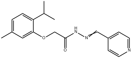 2-(2-isopropyl-5-methylphenoxy)-N'-(4-pyridinylmethylene)acetohydrazide Struktur