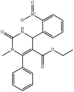 ethyl 4-{2-nitrophenyl}-1-methyl-2-oxo-6-phenyl-1,2,3,4-tetrahydro-5-pyrimidinecarboxylate Struktur