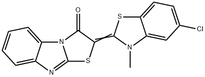 2-(5-chloro-3-methyl-1,3-benzothiazol-2(3H)-ylidene)[1,3]thiazolo[3,2-a]benzimidazol-3(2H)-one Struktur