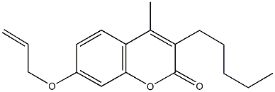 7-(allyloxy)-4-methyl-3-pentyl-2H-chromen-2-one Struktur