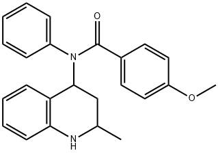 4-methoxy-N-(2-methyl-1,2,3,4-tetrahydro-4-quinolinyl)-N-phenylbenzamide Struktur