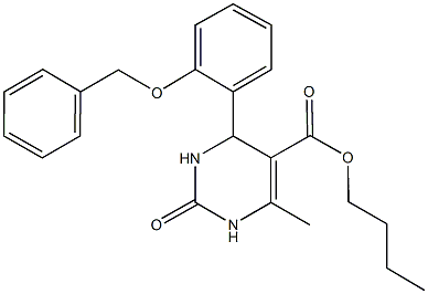 butyl 6-methyl-2-oxo-4-{2-[(phenylmethyl)oxy]phenyl}-1,2,3,4-tetrahydropyrimidine-5-carboxylate Struktur