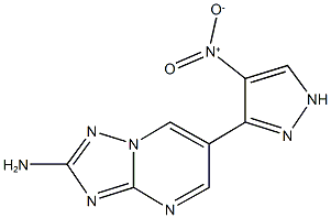 2-amino-6-{4-nitro-1H-pyrazol-3-yl}[1,2,4]triazolo[1,5-a]pyrimidine Struktur