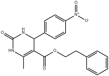 2-phenylethyl 4-{4-nitrophenyl}-6-methyl-2-oxo-1,2,3,4-tetrahydropyrimidine-5-carboxylate Struktur