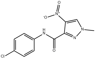 N-(4-chlorophenyl)-4-nitro-1-methyl-1H-pyrazole-3-carboxamide Struktur