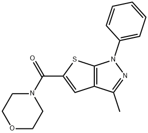 3-methyl-5-(4-morpholinylcarbonyl)-1-phenyl-1H-thieno[2,3-c]pyrazole Struktur