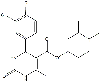 3,4-dimethylcyclohexyl 4-(3,4-dichlorophenyl)-6-methyl-2-oxo-1,2,3,4-tetrahydropyrimidine-5-carboxylate Struktur