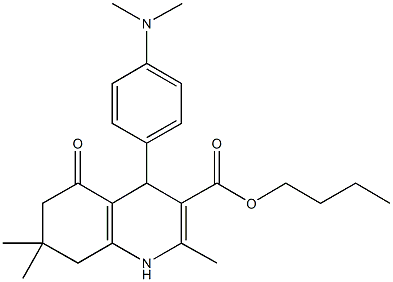 butyl 4-[4-(dimethylamino)phenyl]-2,7,7-trimethyl-5-oxo-1,4,5,6,7,8-hexahydro-3-quinolinecarboxylate Struktur