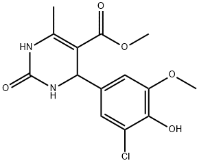 methyl 4-(3-chloro-4-hydroxy-5-methoxyphenyl)-6-methyl-2-oxo-1,2,3,4-tetrahydro-5-pyrimidinecarboxylate Struktur