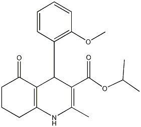 isopropyl 4-(2-methoxyphenyl)-2-methyl-5-oxo-1,4,5,6,7,8-hexahydro-3-quinolinecarboxylate Struktur