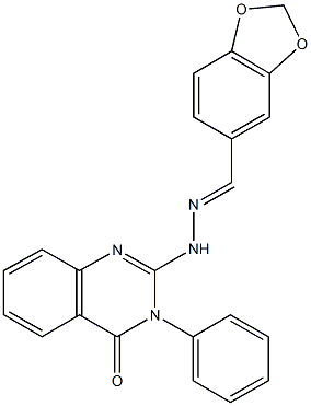 1,3-benzodioxole-5-carbaldehyde (4-oxo-3-phenyl-3,4-dihydro-2-quinazolinyl)hydrazone Struktur