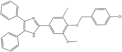 2-{4-[(4-chlorobenzyl)oxy]-3-iodo-5-methoxyphenyl}-4,5-diphenyl-1H-imidazole Struktur