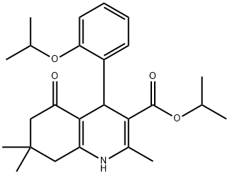 1-methylethyl 2,7,7-trimethyl-4-{2-[(1-methylethyl)oxy]phenyl}-5-oxo-1,4,5,6,7,8-hexahydroquinoline-3-carboxylate Struktur